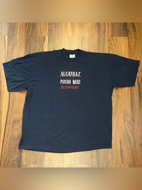 Vintage 90s “Alcatraz Psycho Ward Outpatient” embroidered tee shirt